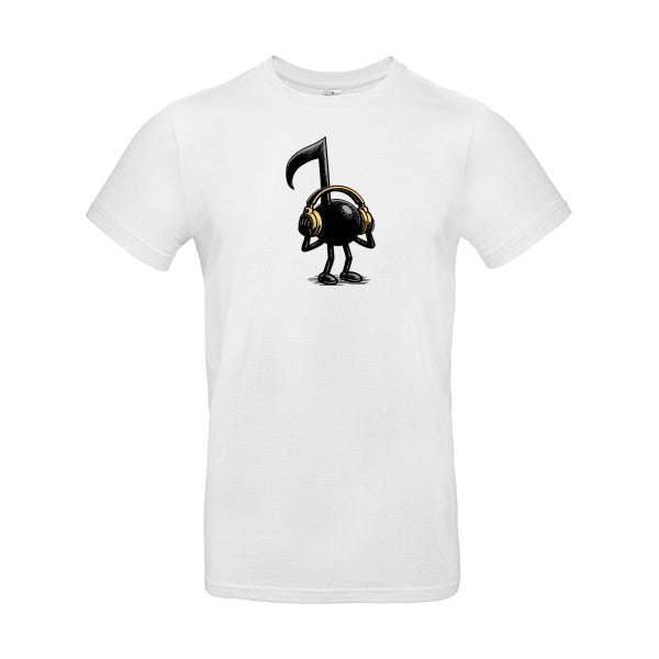 La-musique-dans-la-peau- T-shirt-musique  couleur White Non Bio