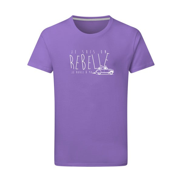 je suis un rebelle - Flex Blanc Tshirt original Aster Purple  2XL