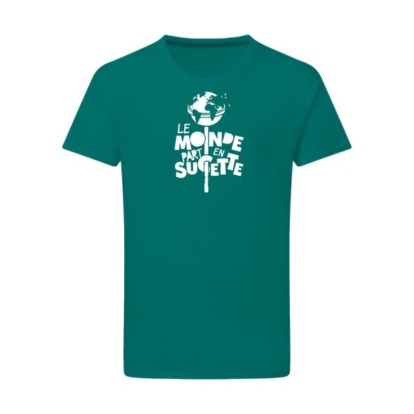 Le Monde part en Sucette - Flex Blanc Tshirt original Emerald Green  2XL