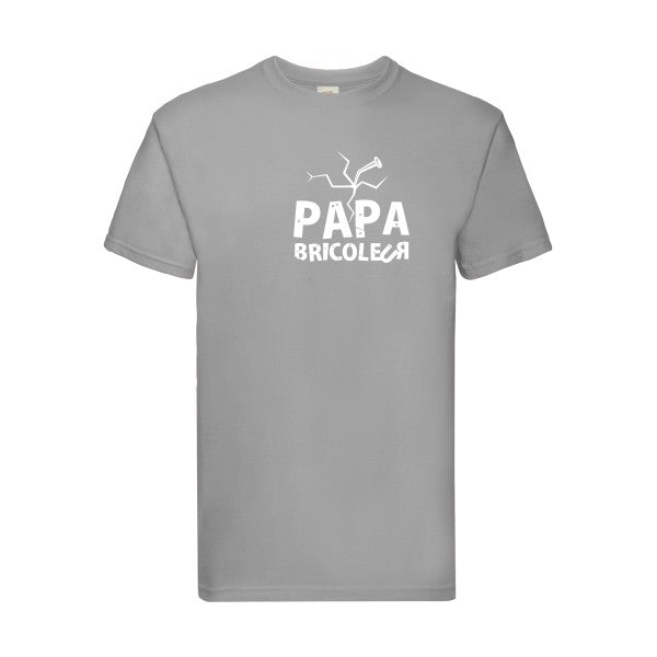 T-shirt|Papa bricoleur |flex Blanc| Fruit of the loom 205 g 