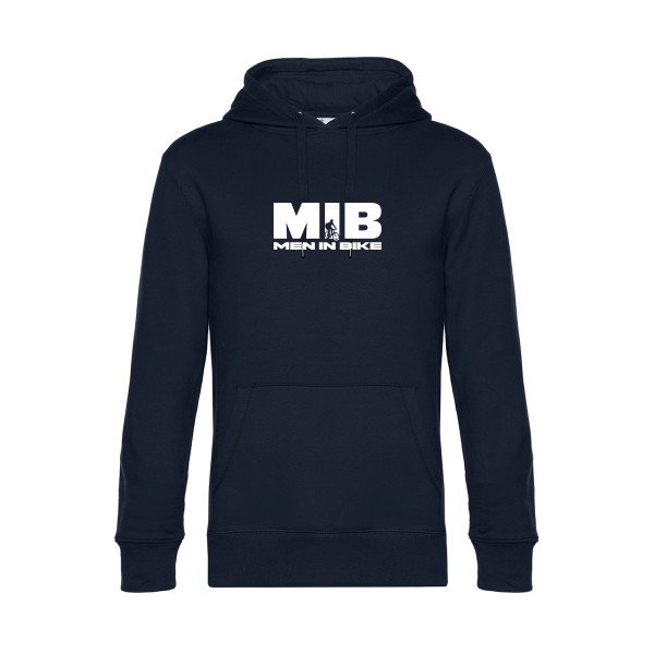 MEN-IN-BIKE sweat shirt original Navy Blue flex Blanc impression Face