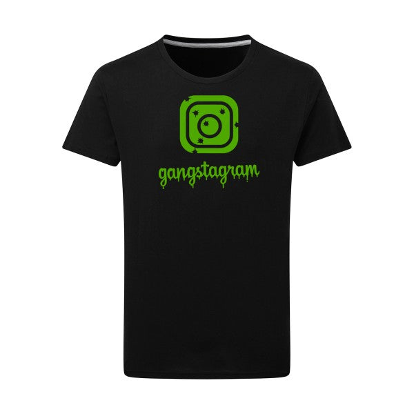 GANGSTAGRAM - Flex Vert pomme Tshirt original Dark Black  4XL