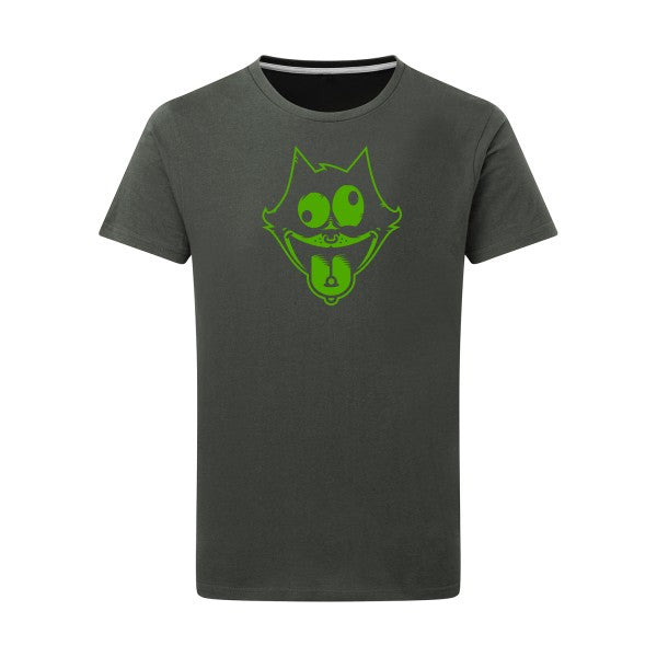 Freak the cat ! vert pomme -Flex vert pomme sur T-shirt SG  Charcoal  5XL