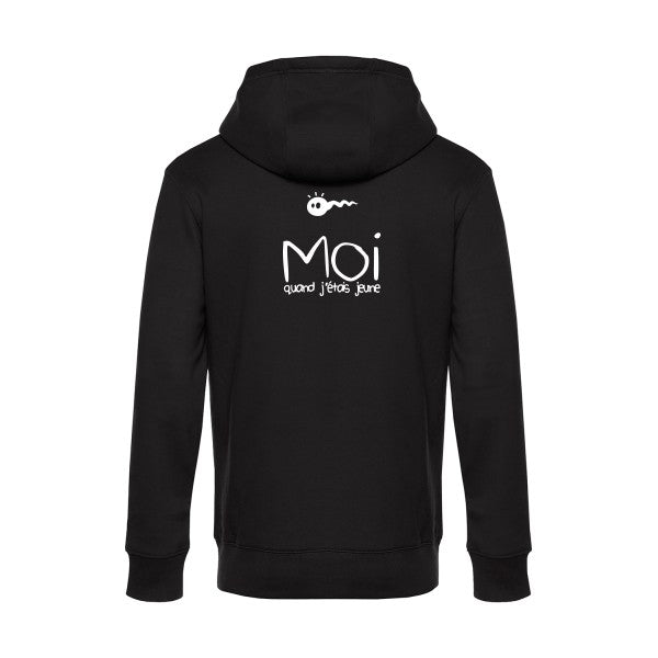 Moi-quand-j-etais-jeune sweat shirt original Black flex Blanc impression Dos
