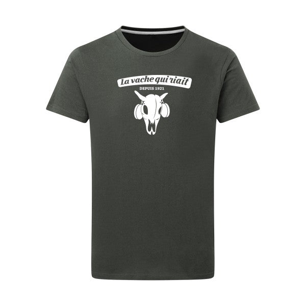 vache qui riait Blanc -Flex Blanc sur T-shirt SG  Charcoal  5XL