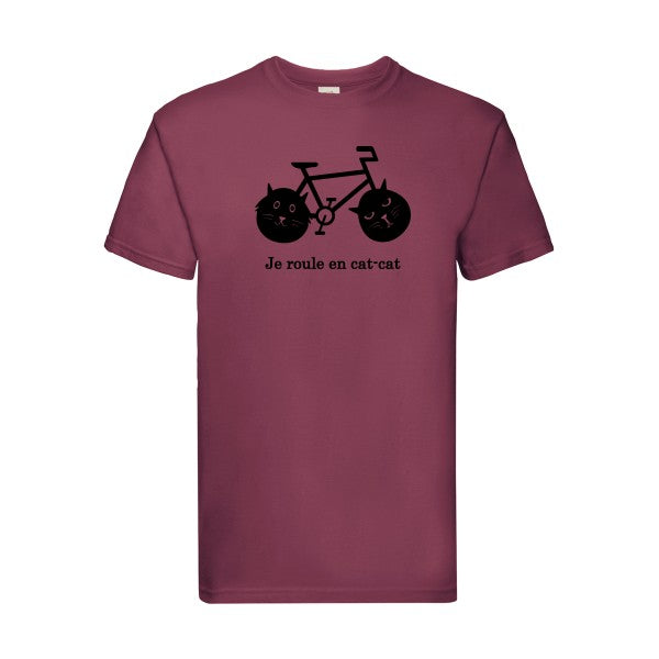 T-shirt|cat-cat bike |flex Noir| Fruit of the loom 205 g 