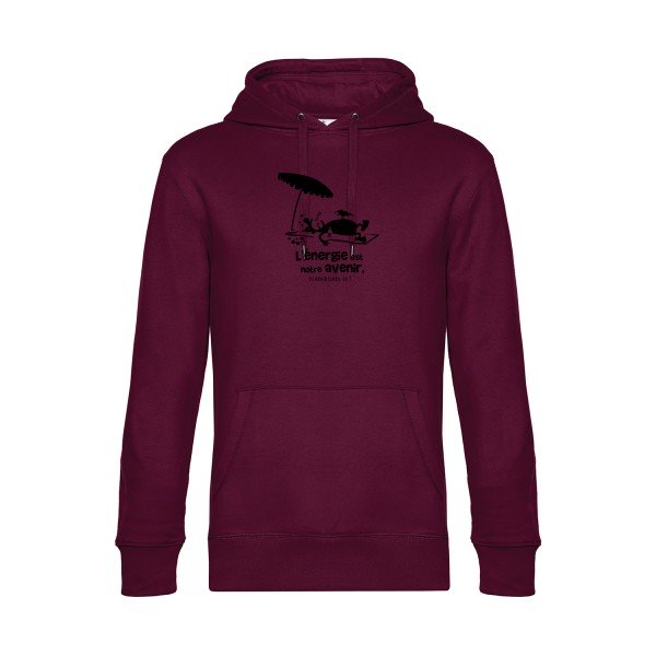 l-energie-est-notre-avenir sweat shirt original Burgundy flex Noir impression Face