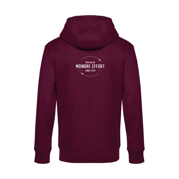 Artisan-du-moindre-effort sweat shirt original Burgundy flex Blanc impression Dos