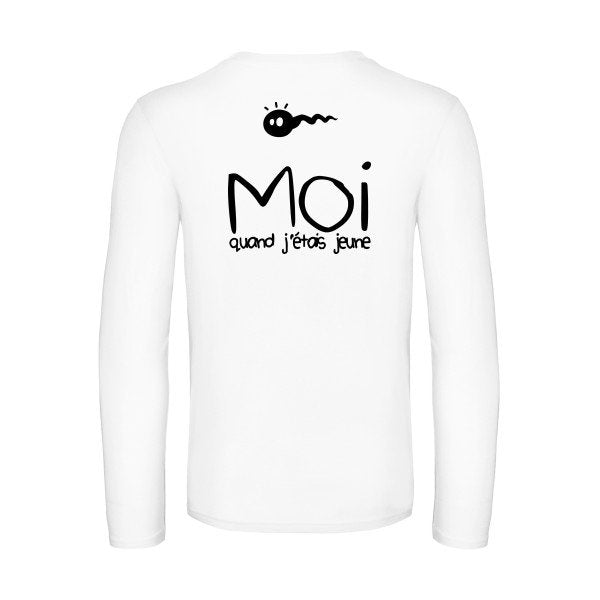 moi quand j etais jeune - t shirt- manches- longues- original- humour- White impression Dos