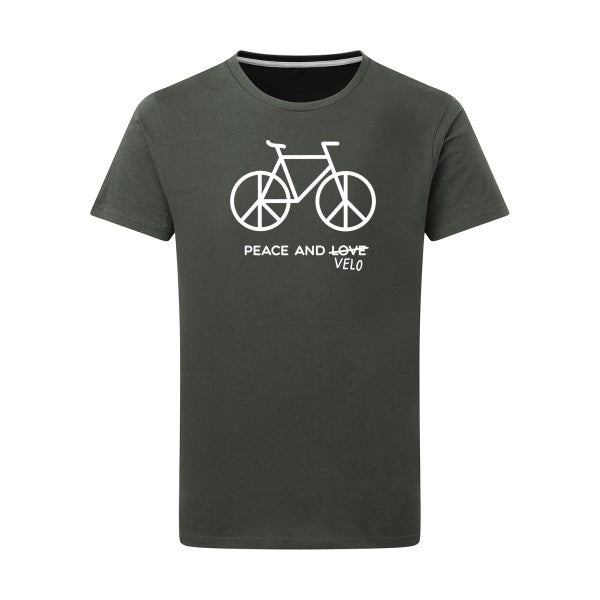 Peace and vélo - Flex Blanc Tshirt original Charcoal  5XL