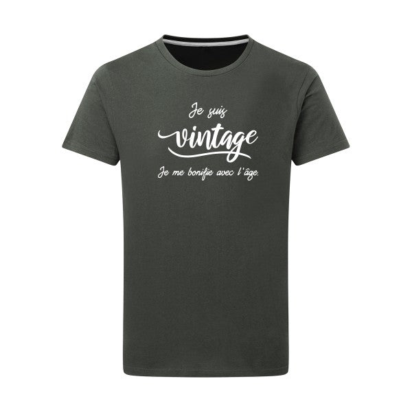 Je suis vintage  - Flex Blanc Tshirt original Charcoal  5XL