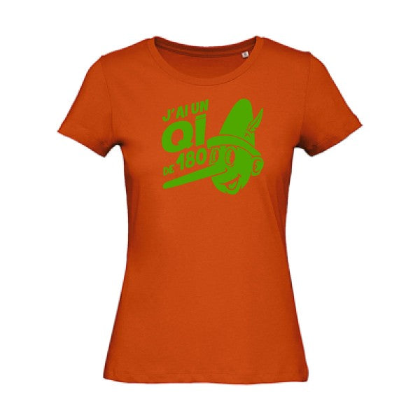 T shirt humour bio femme   femme bio|Quotient intellectuel Vert pomme 