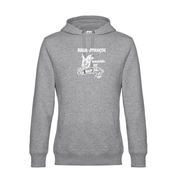 Rhum-atologue sweat shirt original Heather Grey flex Blanc impression Face