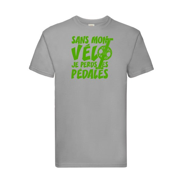 T-shirt|Sans mon vélo, je perds les pédales ! |Vert pomme|Fruit of the loom 205  G