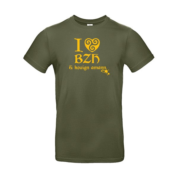 Love BZH & kouignFlex jaune or- T-shirt E190|Urban Khaki||2XL