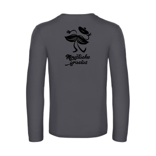 presqu spagnol - t shirt- manches- longues- original- humour- Dark Grey impression Dos