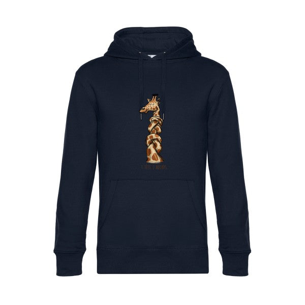 1-tete-2-noeuds- Sweat à capuche original Navy Blue - RueDuTeeshirt