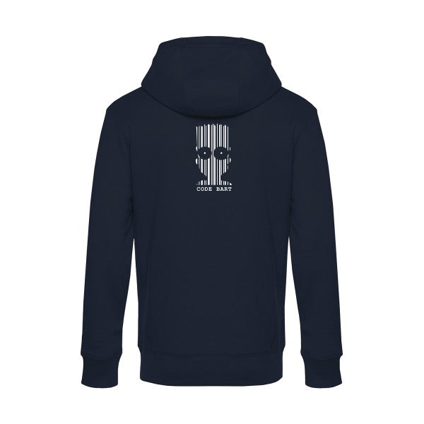Code-Bart sweat shirt original Navy Blue flex Blanc impression Dos