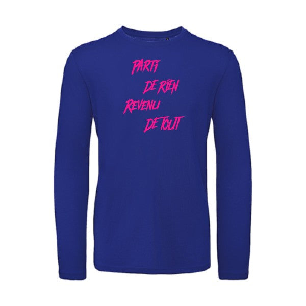 Parti de rien Rose Fluo |T shirt bio homme rigolo manches longues