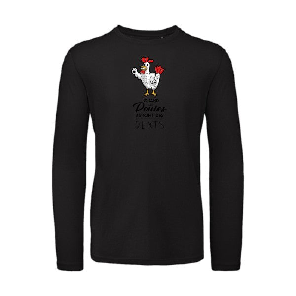 quand les poules auront des dents | T-shirt original LSL Black 2XL