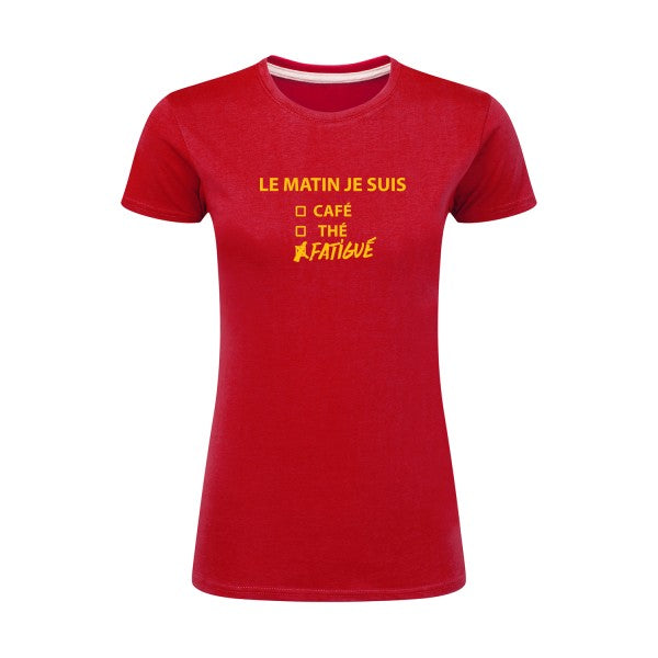 Le matin je suis...| jaune Or |T shirt original femme|SG