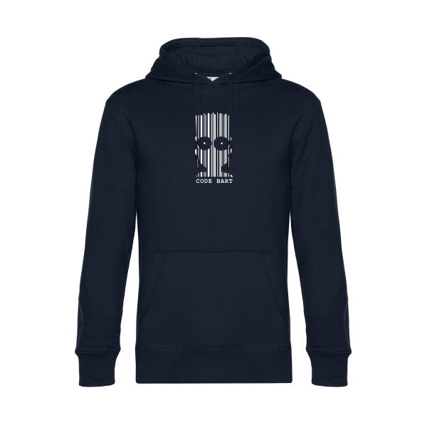 Code-Bart sweat shirt original Navy Blue flex Blanc impression Face