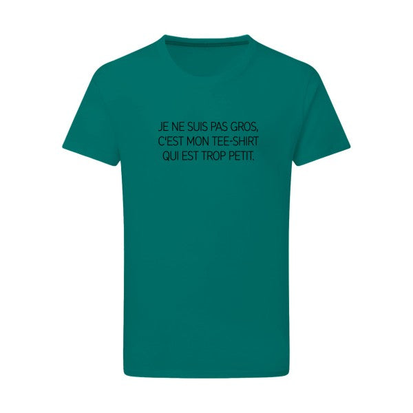 Je ne suis pas gros... noir -Flex noir sur T-shirt SG  Emerald Green  2XL