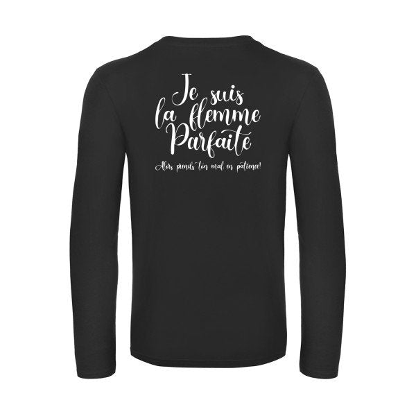 la flemme parfaite - t shirt- manches- longues- original- humour- Black impression Dos