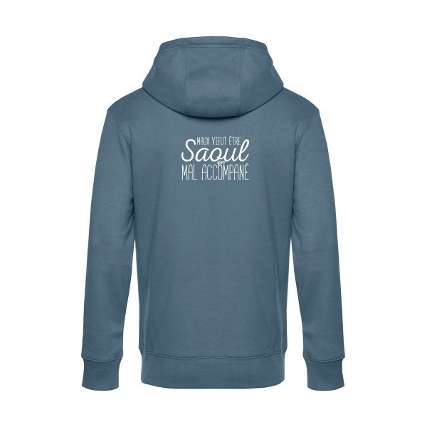 Maux-vieut-etre-Saoul sweat shirt original nordic blue flex Blanc impression Dos