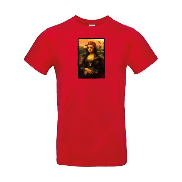 T-shirt humour original La Joconde T Shirt couleur Red