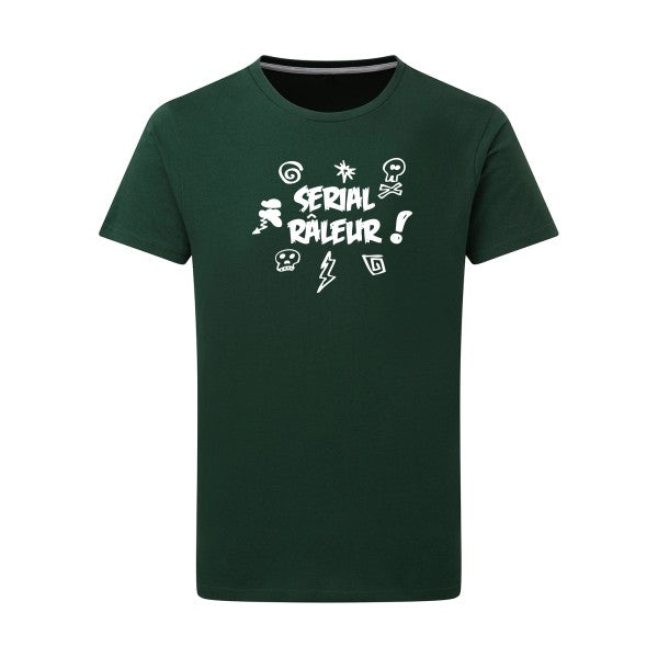 Serial râleur Blanc -Flex Blanc sur T-shirt SG  Bottle Green  2XL