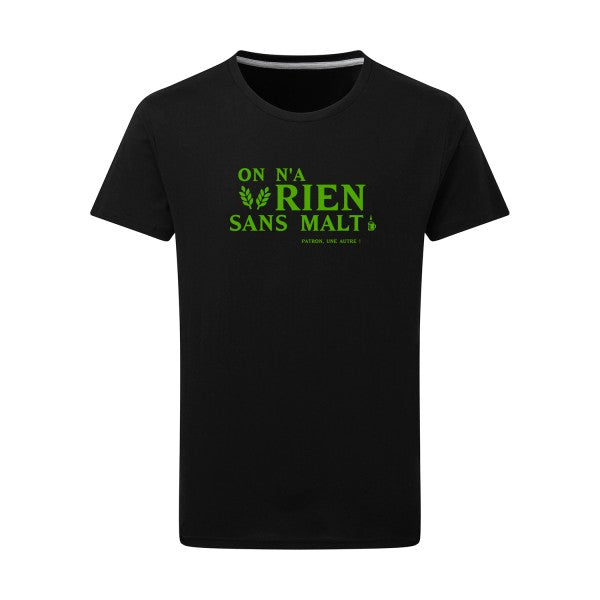 On n'a rien sans malt - Flex Vert pomme Tshirt original Dark Black  4XL