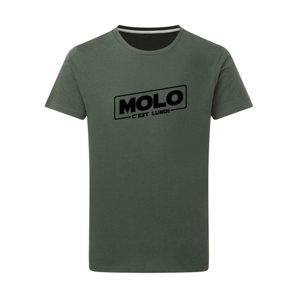 Molo c'est lundi noir -Flex noir sur T-shirt SG  Thyme  2XL