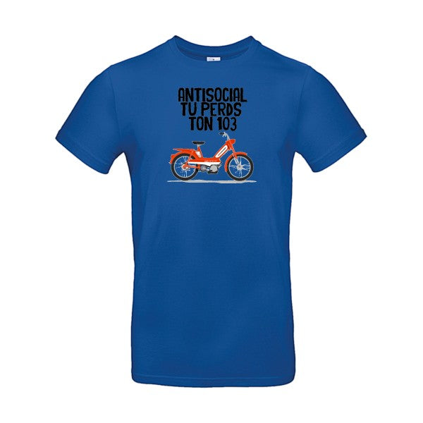 T-shirt humour original Antisocial T Shirt couleur Royal Blue