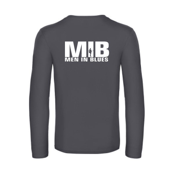 men in blues - t shirt- manches- longues- original- humour- Dark Grey impression Dos