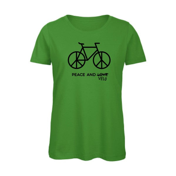 T shirt humour bio femme   femme bio|Peace and vÃ©lo Noir 