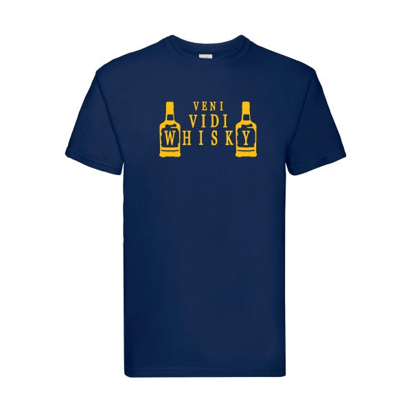 T-shirt|VENI VIDI WHISKY |flex jaune Or| Fruit of the loom 205 g 