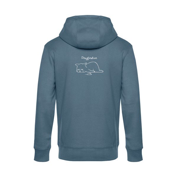 Procatination sweat shirt original nordic blue flex Blanc impression Dos