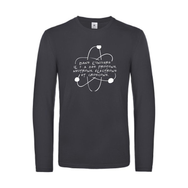 l univers - t shirt- manches- longues- original- humour- Dark Grey impression Face