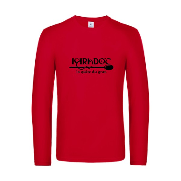 karadoc - t shirt- manches- longues- original- humour- Red impression Face