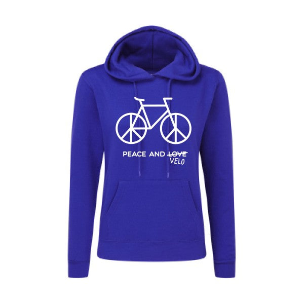 Peace and vélo Blanc |Sweat original à capuche Femme