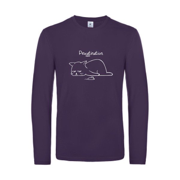 procatination - t shirt- manches- longues- original- humour- Urban Purple impression Face