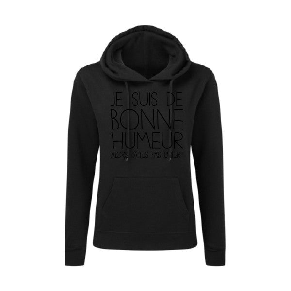 BONNE HUMEUR Noir |Sweat original à capuche Femme