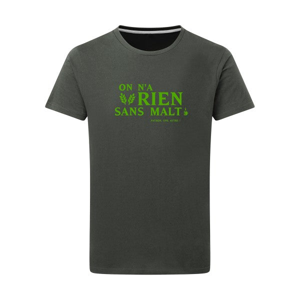 On n'a rien sans malt - Flex Vert pomme Tshirt original Charcoal  5XL