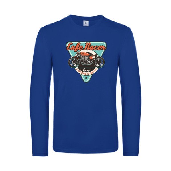 cafe-racer-t-shirt-manches-longues-original-humour -Royal Blue