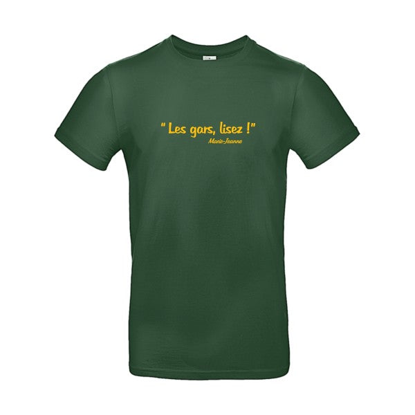 Les gars lisez !Flex jaune or- T-shirt E190|Bottle Green||2XL