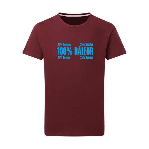 Râleur - Flex bleu clair Tshirt original Burgundy  2XL