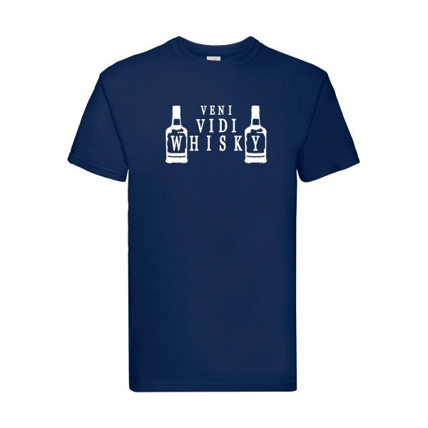 T-shirt|VENI VIDI WHISKY |flex Blanc| Fruit of the loom 205 g 