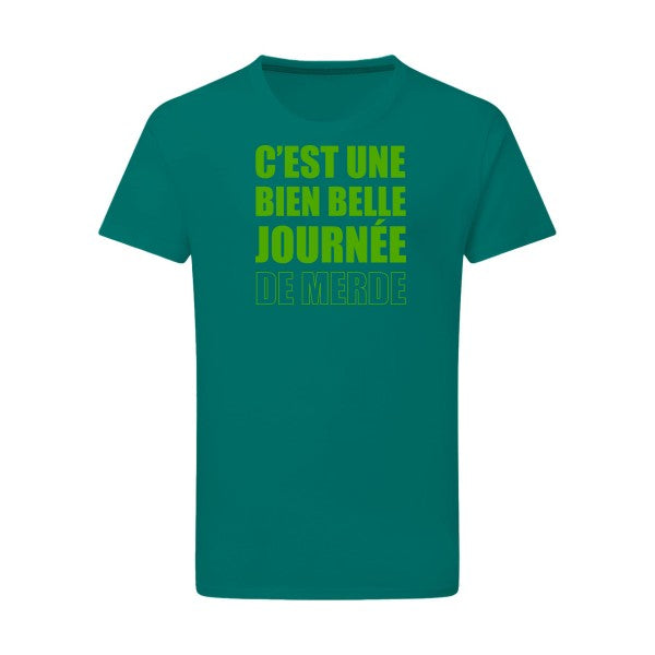 Journée de m... vert pomme -Flex vert pomme sur T-shirt SG  Emerald Green  2XL