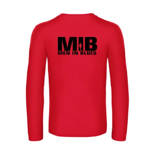 men in blues - t shirt- manches- longues- original- humour- Red impression Dos